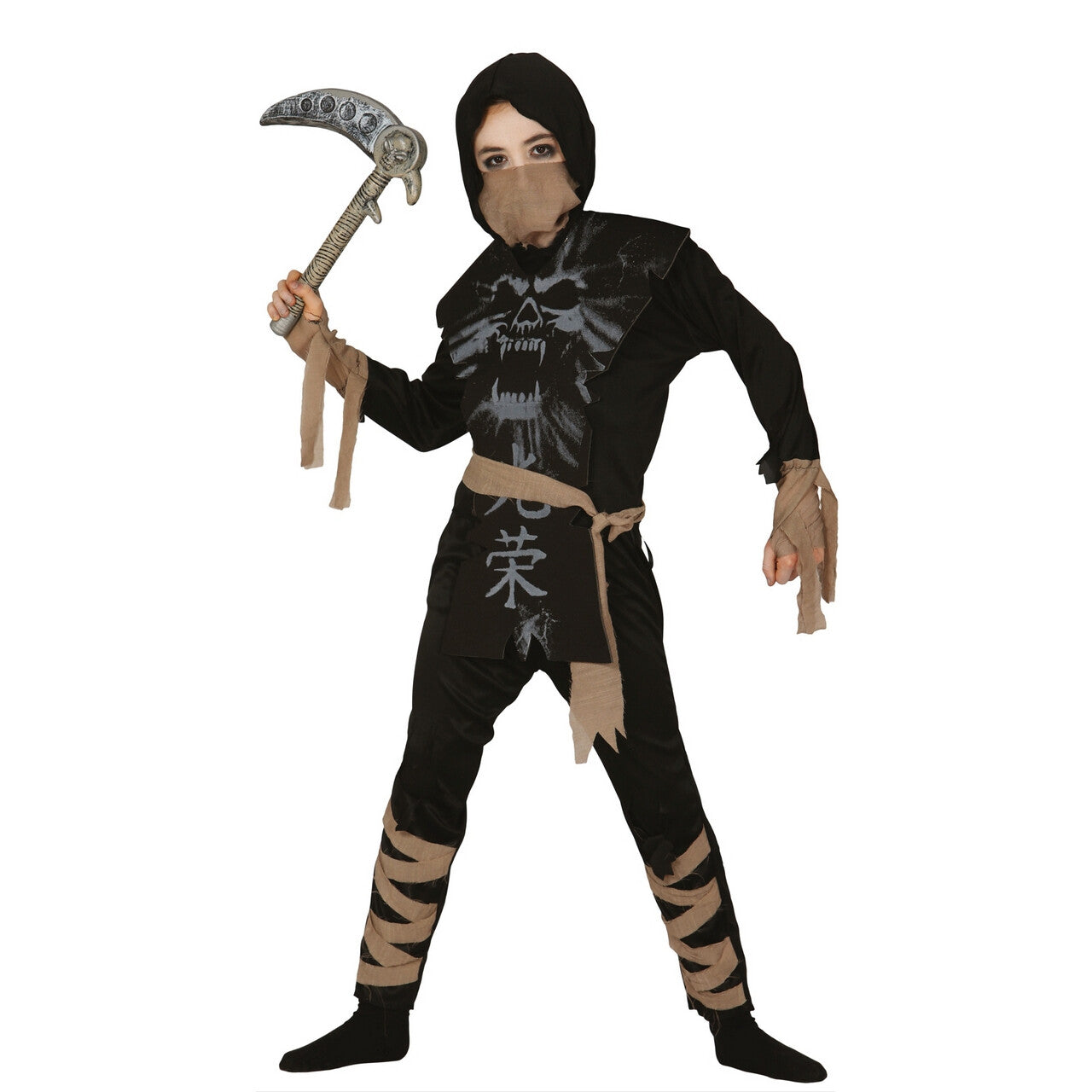 Op deze afbeelding zie je een Kostuums, van het merk Guirca. Zwart Als De Nacht Ninja Jongen Kostuum