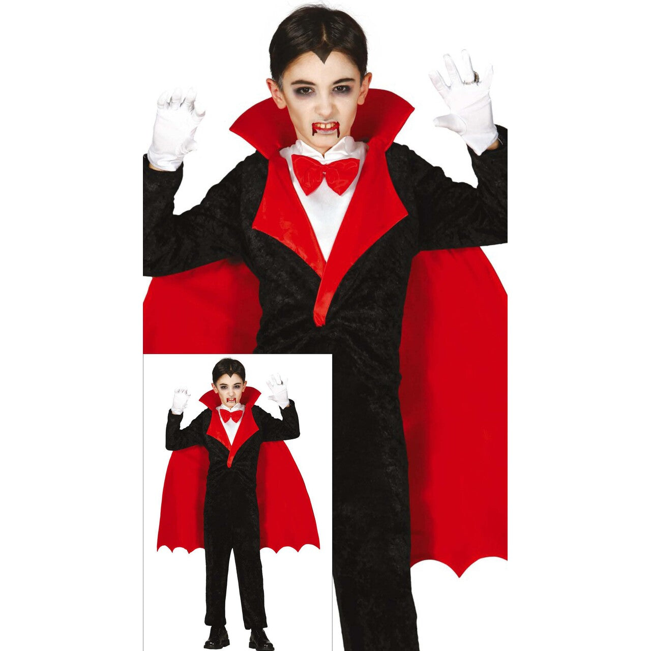 Op deze afbeelding zie je een Kostuums, van het merk Guirca. Gruwelijk Bloederige Dracula Jongen Kostuum