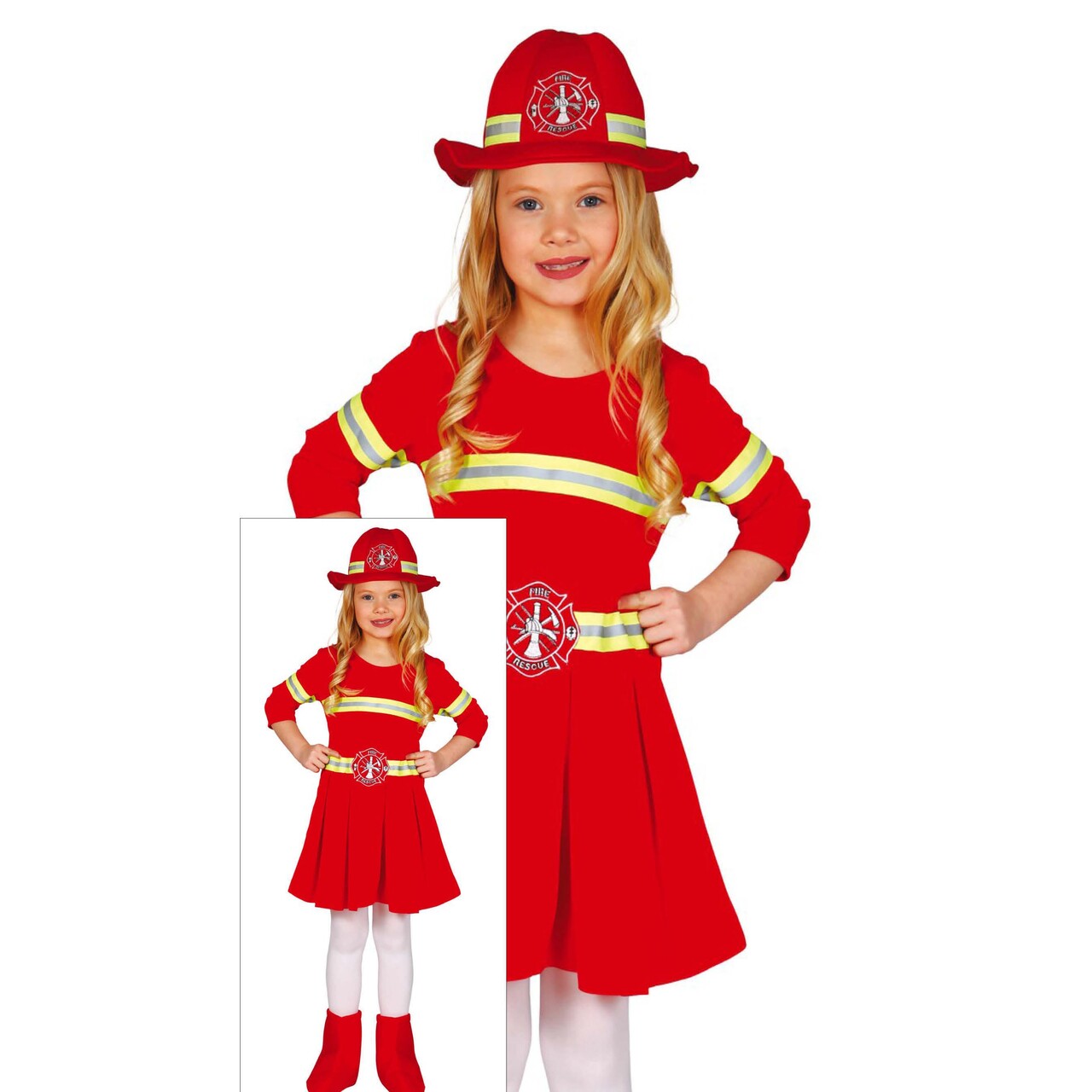 Op deze afbeelding zie je een Kostuums, van het merk Guirca. Alles Zo Geblust Brandweer Meisje Kostuum