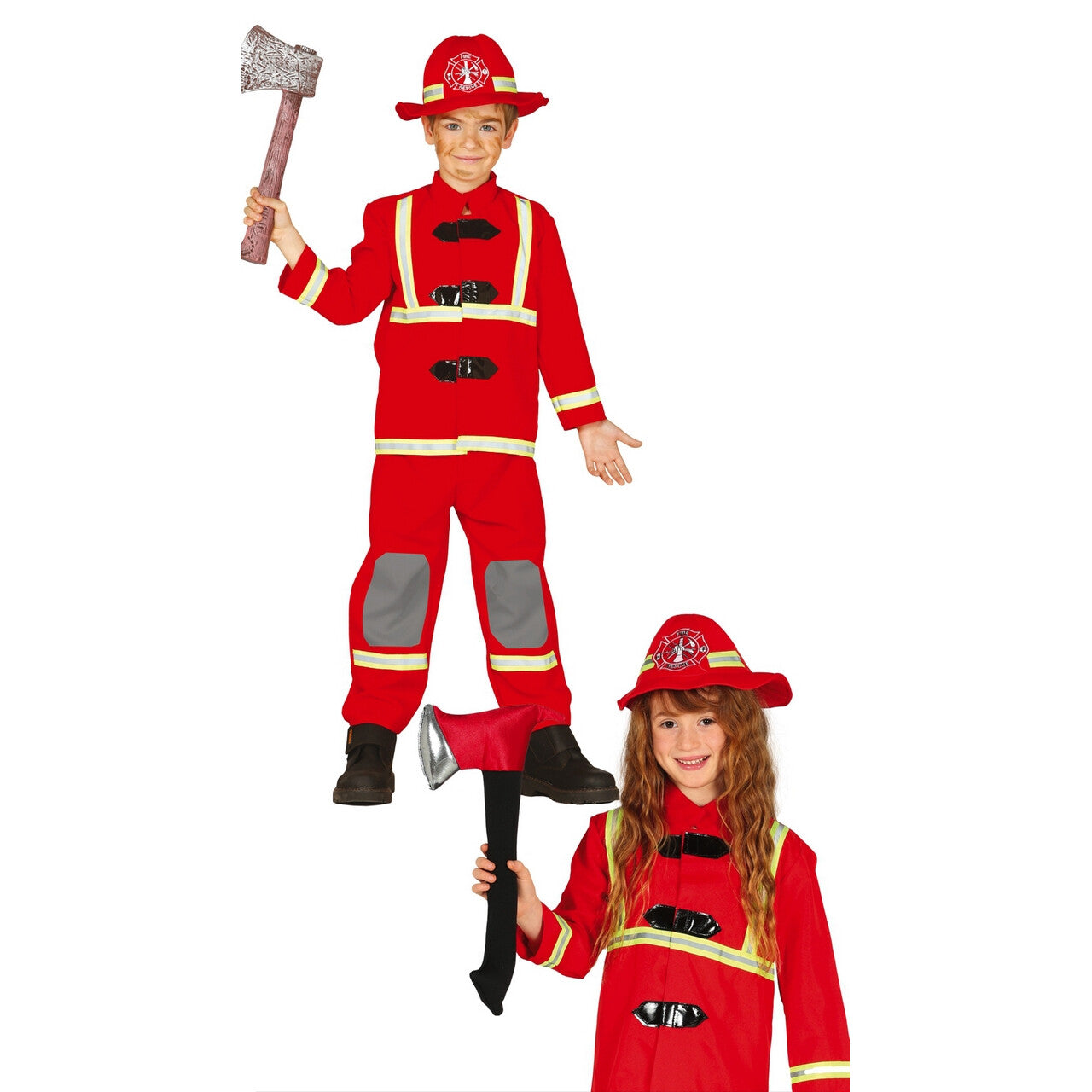 Op deze afbeelding zie je een Kostuums, van het merk Guirca. Heldhaftige Brandweerman Jongen Kostuum