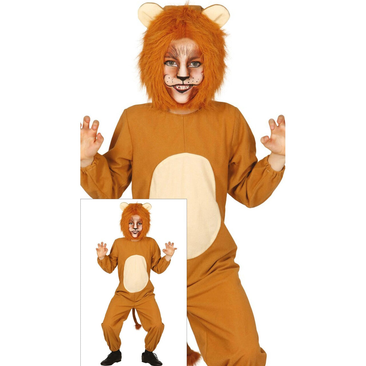 Op deze afbeelding zie je een Kostuums, van het merk Guirca. Afrikaanse Savanne Leeuw Jongen Kostuum