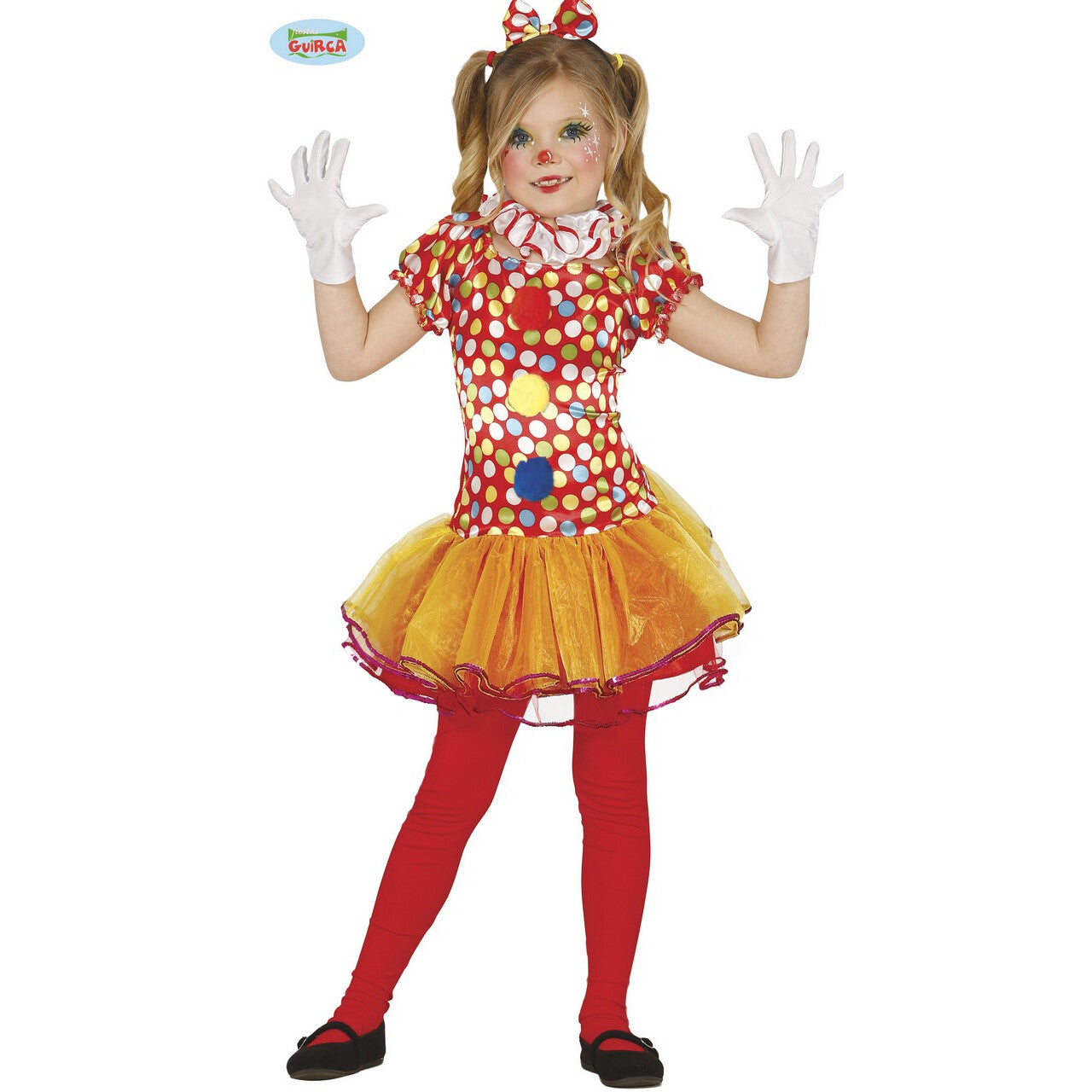 Op deze afbeelding zie je een Kostuums, van het merk Guirca. Circus Van De Lach Clown Meisje Kostuum