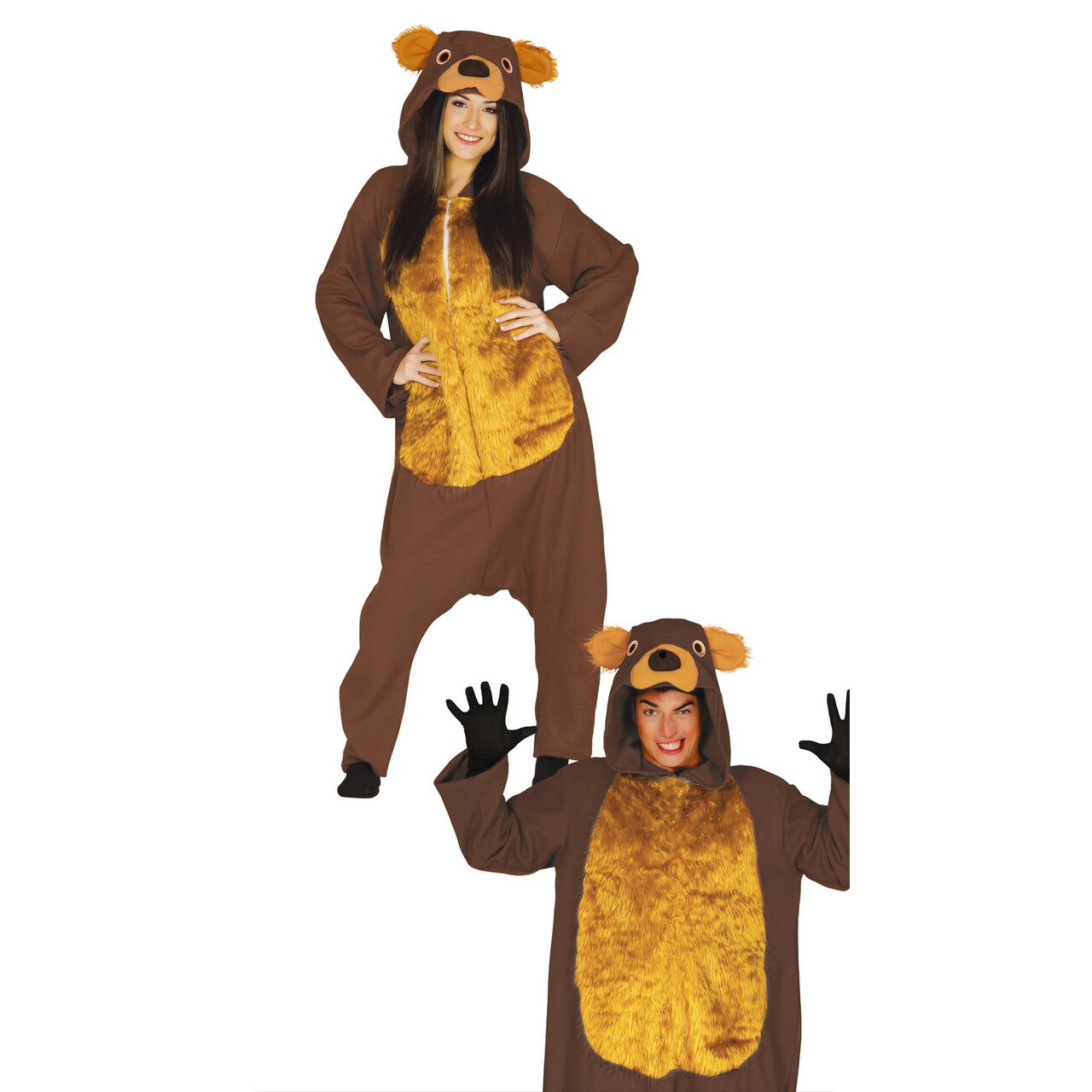 Op deze afbeelding zie je een Kostuums, van het merk Guirca. Bruintje Beer Jumpsuit Vrouw Kostuum