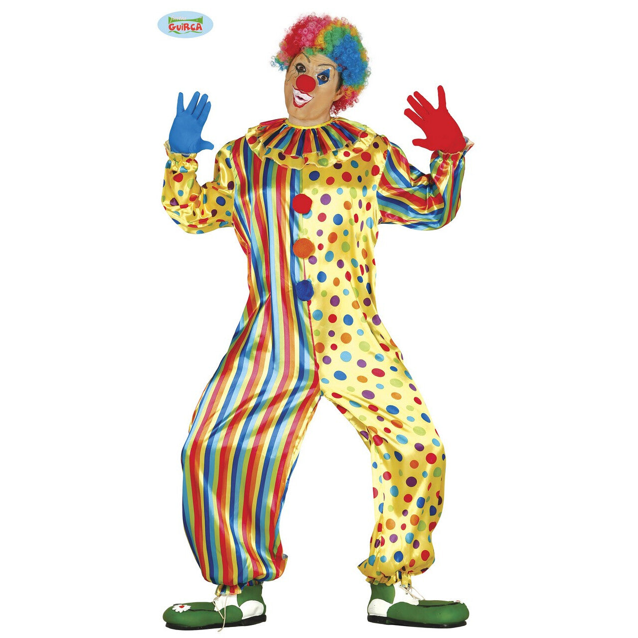 Op deze afbeelding zie je een Kostuums, van het merk Guirca. Te Gek Clown Man Kostuum