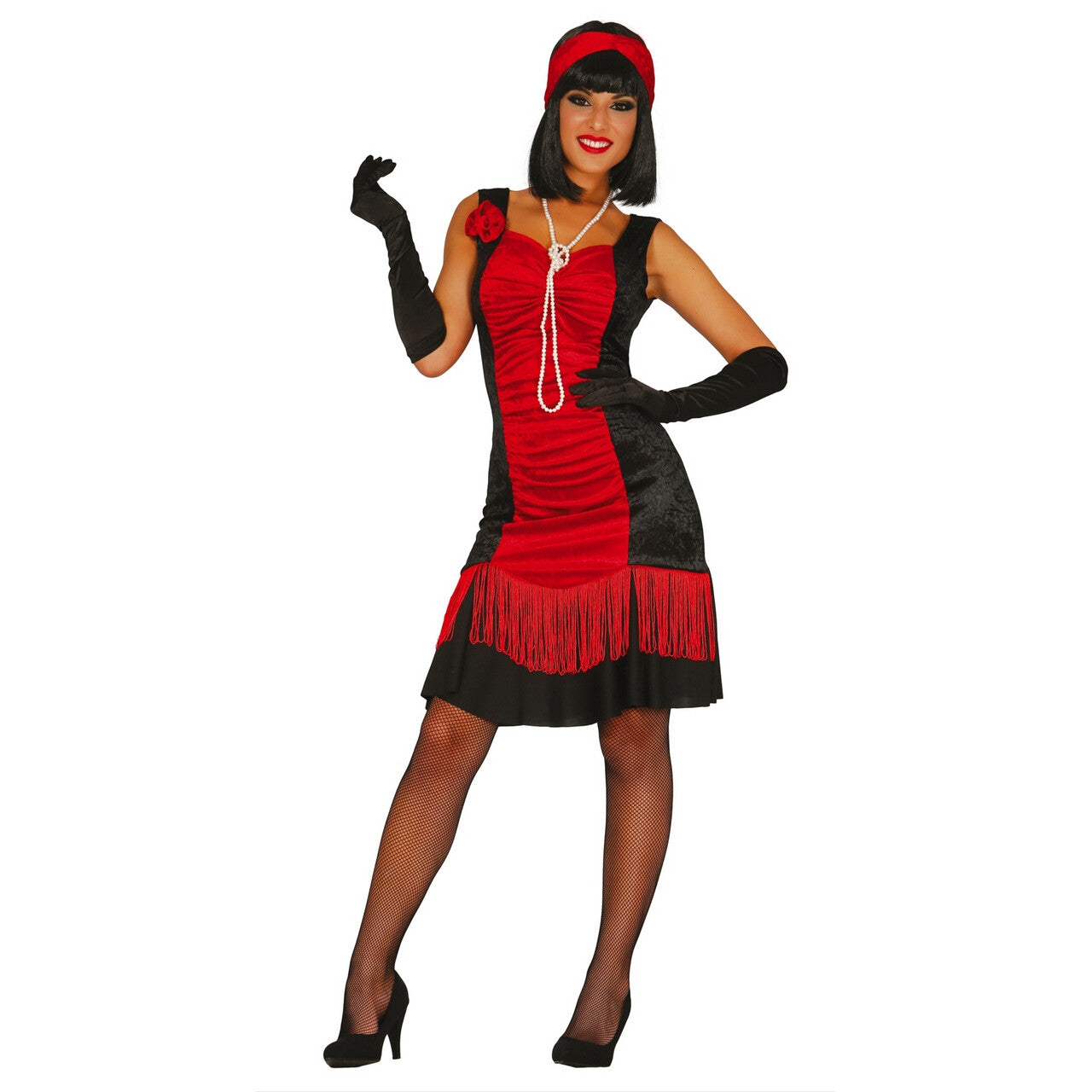 Op deze afbeelding zie je een Kostuums, van het merk Guirca. Chicago Jaren 20 Flapper Rood Vrouw Kostuum