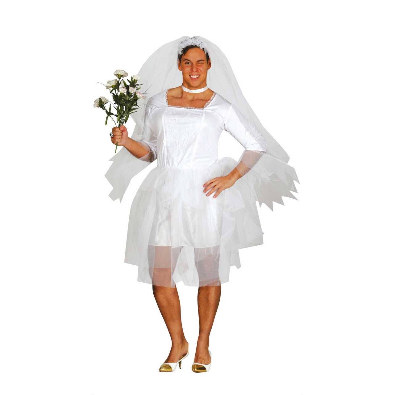 Op deze afbeelding zie je een Kostuums, van het merk Guirca. Hij Is De Bruid Travestiet Man Kostuum