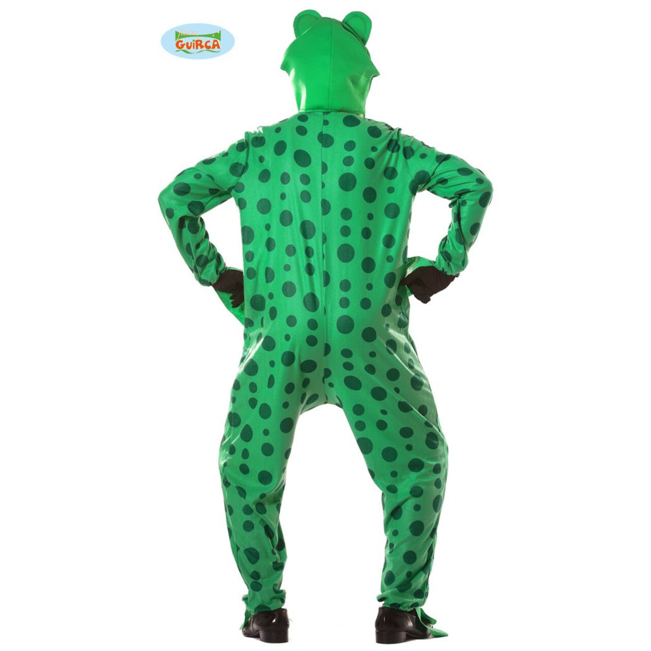 Op deze afbeelding zie je een Kostuums, van het merk Guirca. Groen Gele Kikker Max Man Kostuum