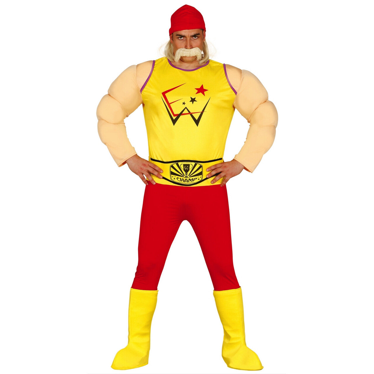 Op deze afbeelding zie je een Kostuums, van het merk Guirca. Wwe Wrestling Hulk Hogan Man Kostuum