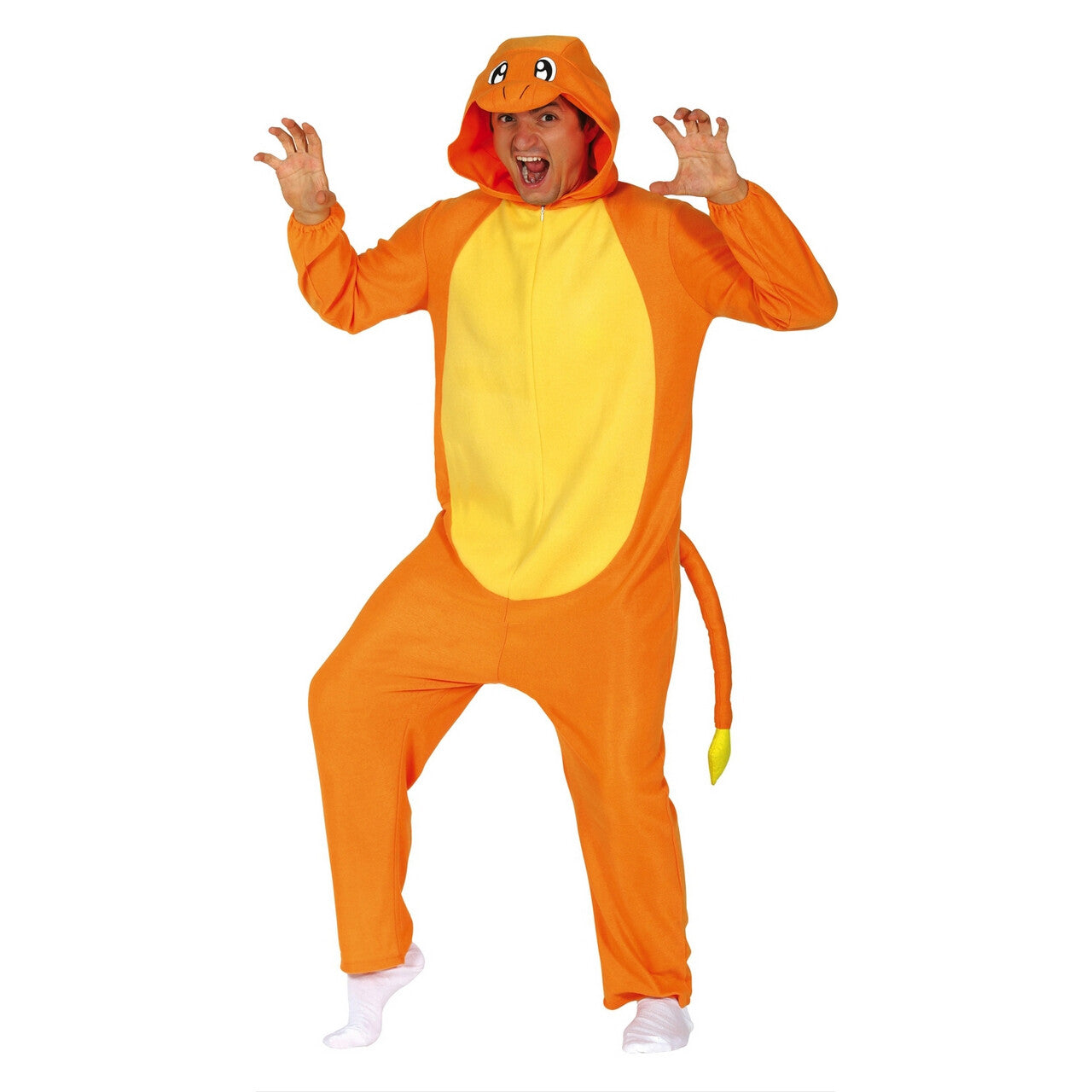 Op deze afbeelding zie je een Kostuums, van het merk Guirca. Oranje Draak Jumpsuit Kostuum