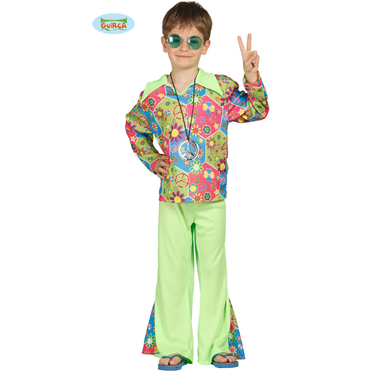 Op deze afbeelding zie je een Kostuums, van het merk Guirca. Relaxte Hippie Jongen Kostuum