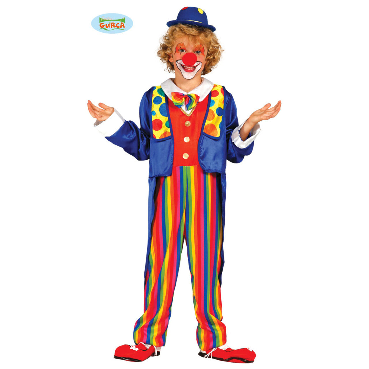 Op deze afbeelding zie je een Kostuums, van het merk Guirca. Lachen Man Clown Jongen Kostuum