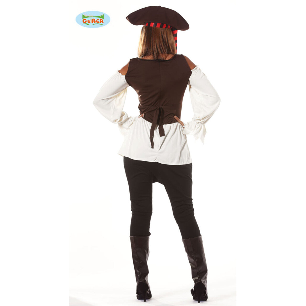 Op deze afbeelding zie je een Kostuums, van het merk Guirca. Zeven Hoge Zeeen Pirate Vrouw Kostuum