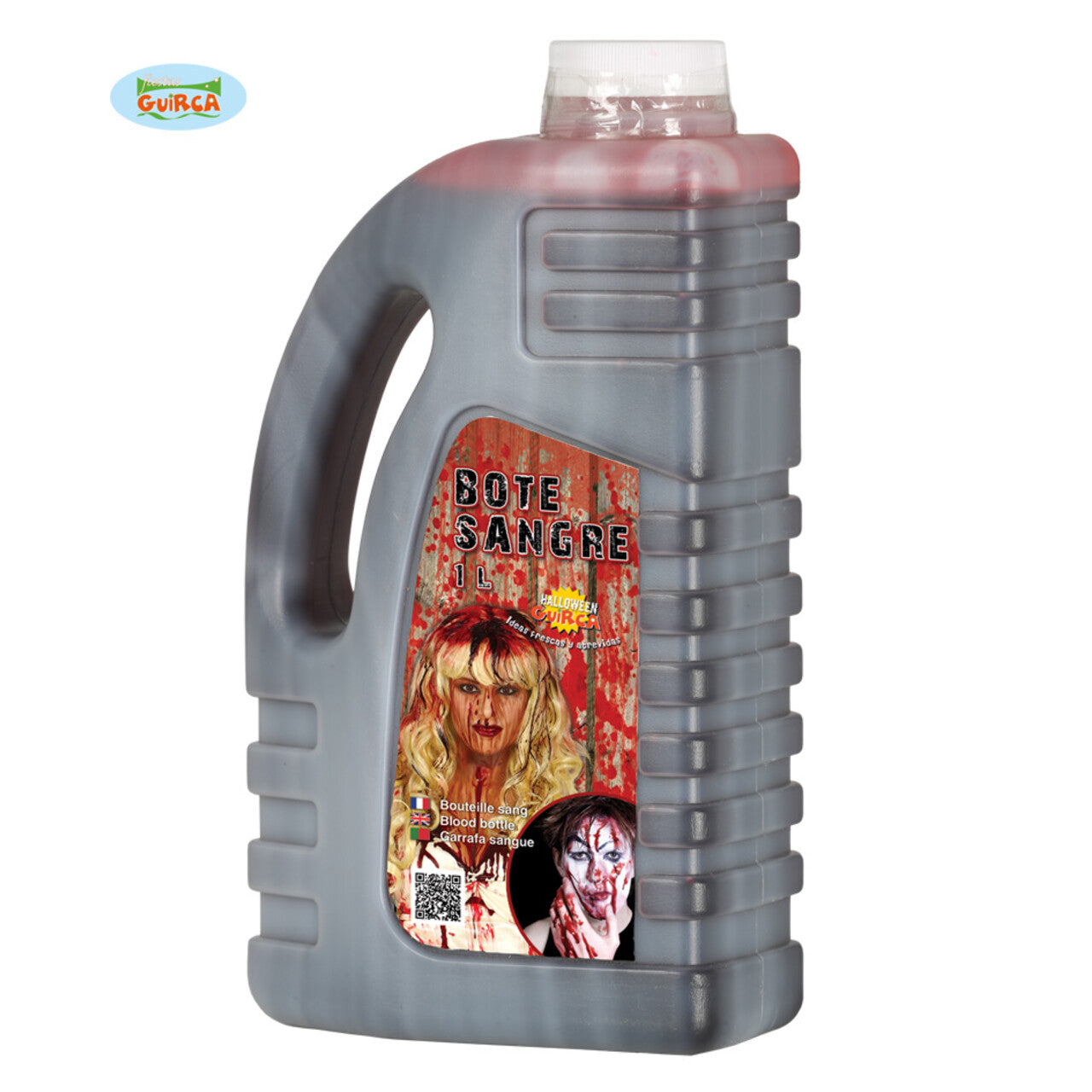 Op deze afbeelding zie je een Accessoires, van het merk Guirca. 1 Liter Bloed In Fles