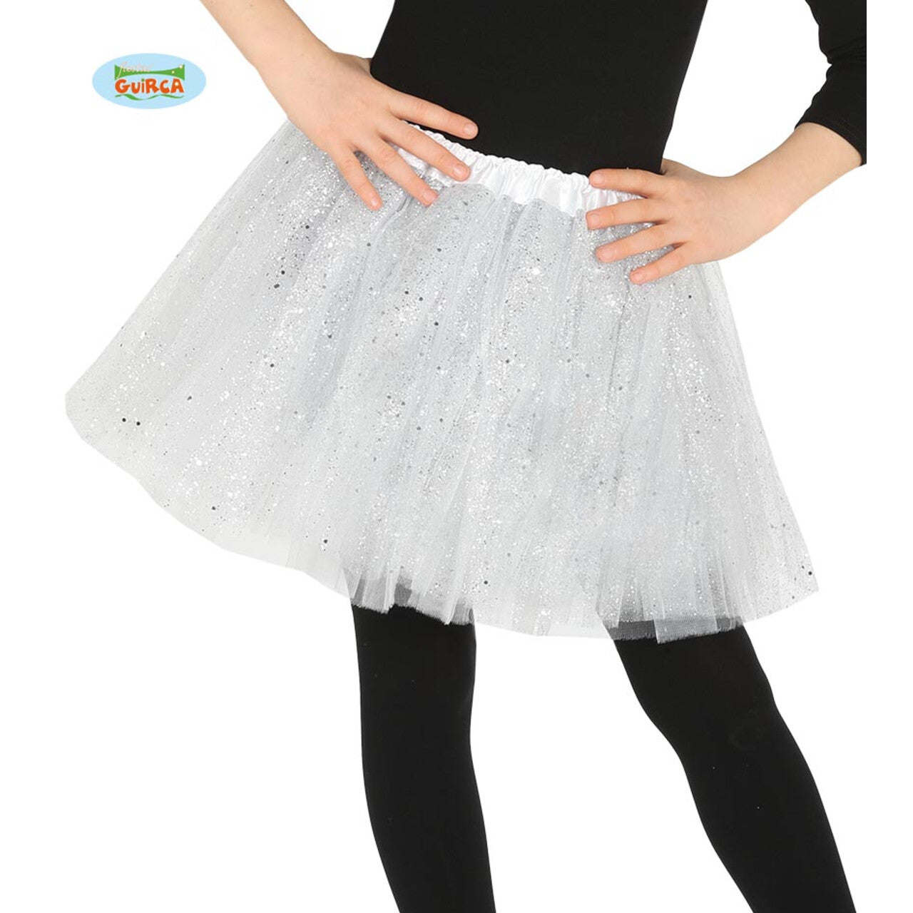 Op deze afbeelding zie je een Accessoires, van het merk Guirca. Witte Tutu Met Glitter Regen Kind