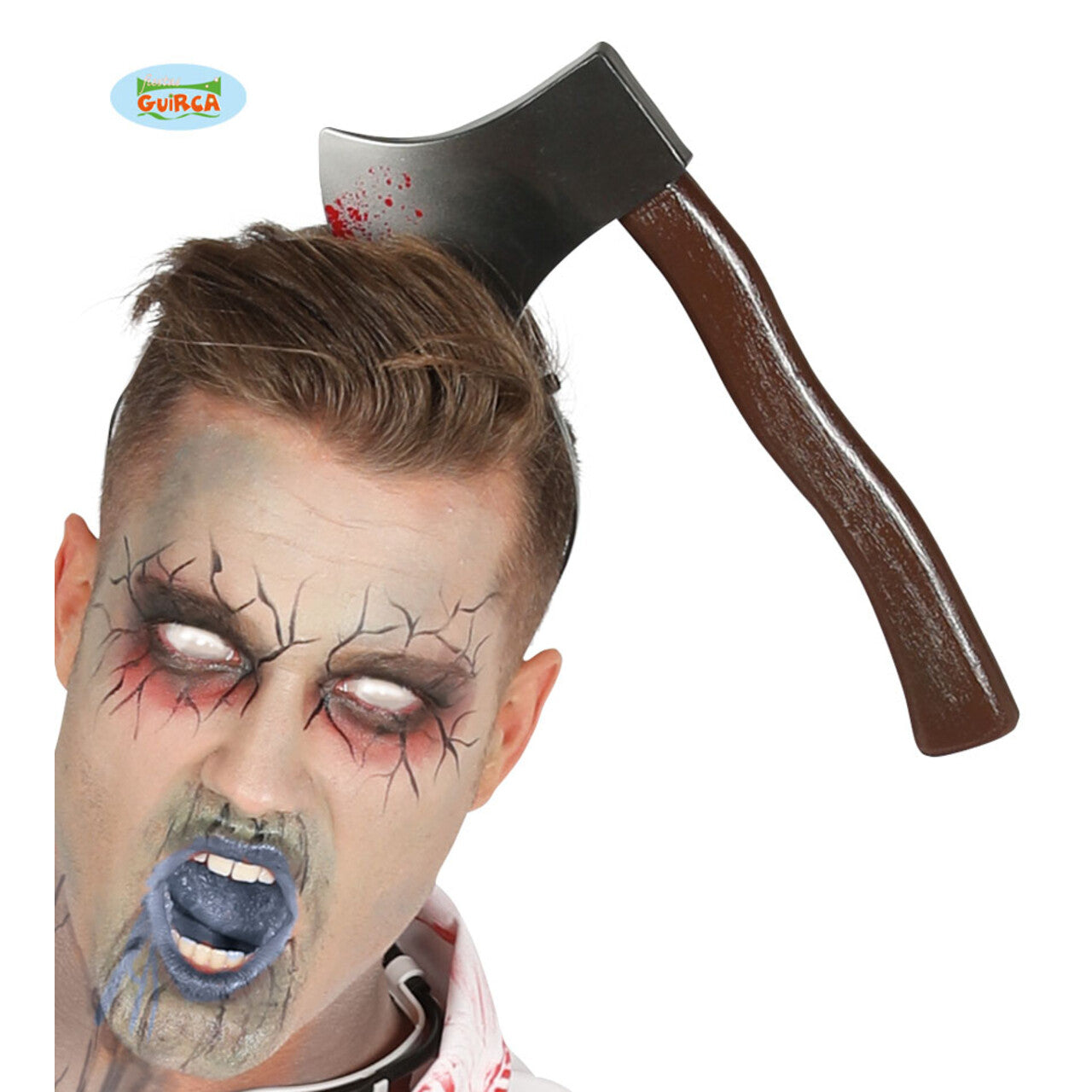 Op deze afbeelding zie je een Accessoires, van het merk Guirca. Bijl In Hoofd Halloween