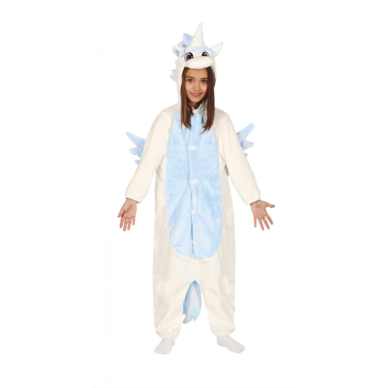 Op deze afbeelding zie je een Kostuums, van het merk Guirca. Eenhoorn Pyjama Blauw Kind Kostuum