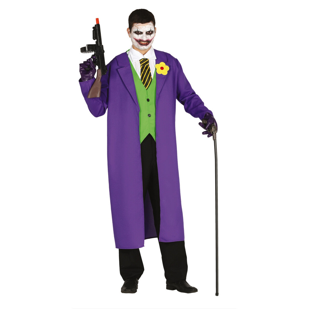 Op deze afbeelding zie je een Kostuums, van het merk Guirca. Doldwaze Batman Joker Kostuum