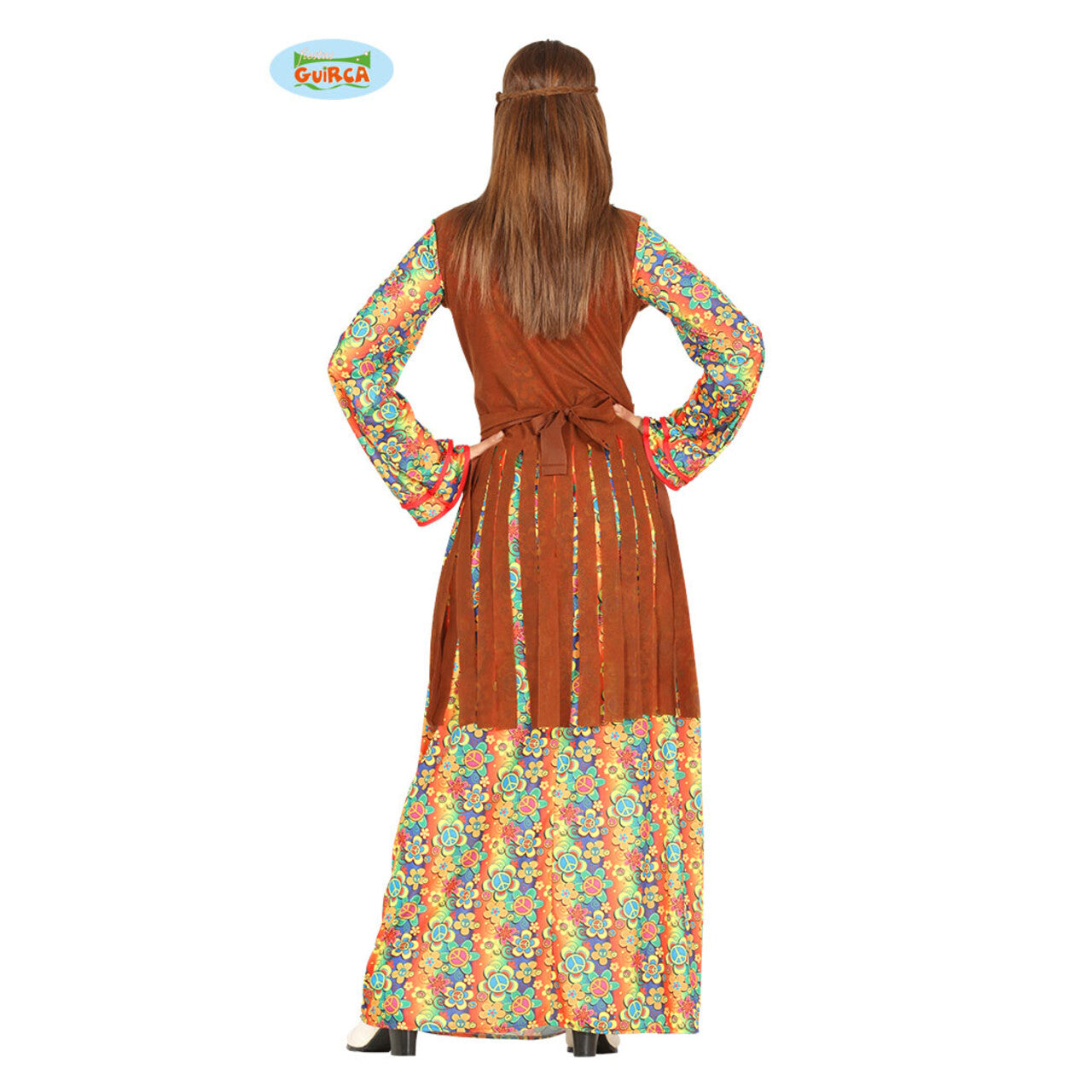 Op deze afbeelding zie je een Kostuums, van het merk Guirca. Lucy In The Sky Hippie Vrouw Kostuum