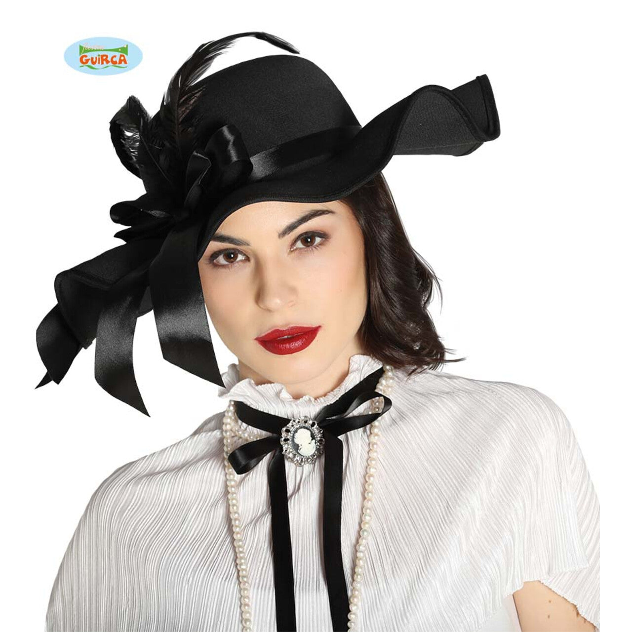 Op deze afbeelding zie je een Accessoires, van het merk Guirca. Hoed Paardenraces Ascot Zwart