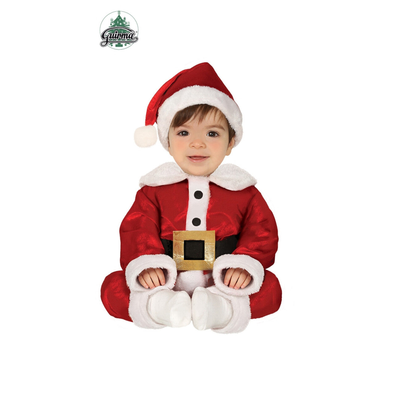 Op deze afbeelding zie je een Kostuums, van het merk Guirma. Mini-Me Kerstman Kind Kostuum