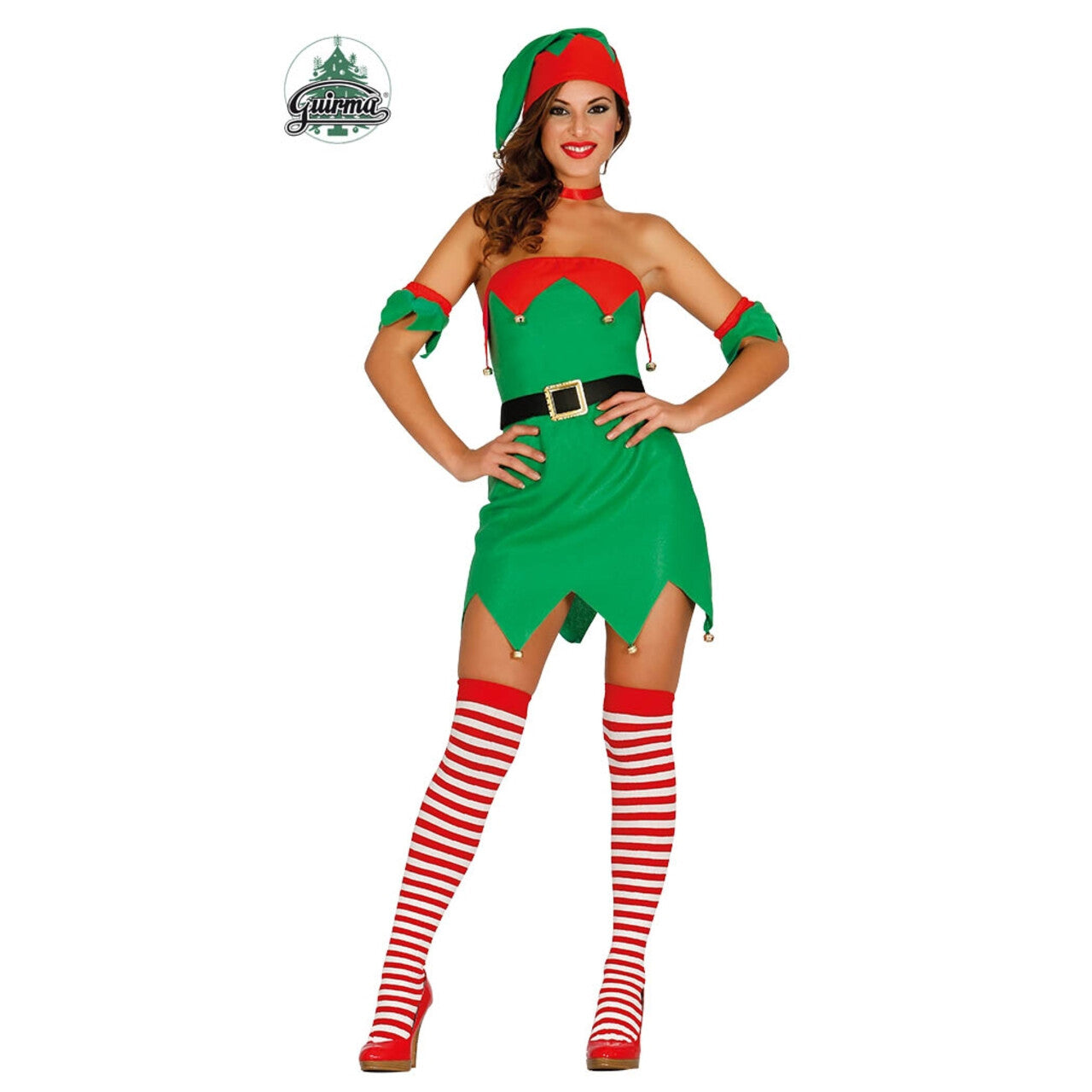 Op deze afbeelding zie je een Kostuums, van het merk Guirma. Spannende Kerst Elf Vrouw Kostuum