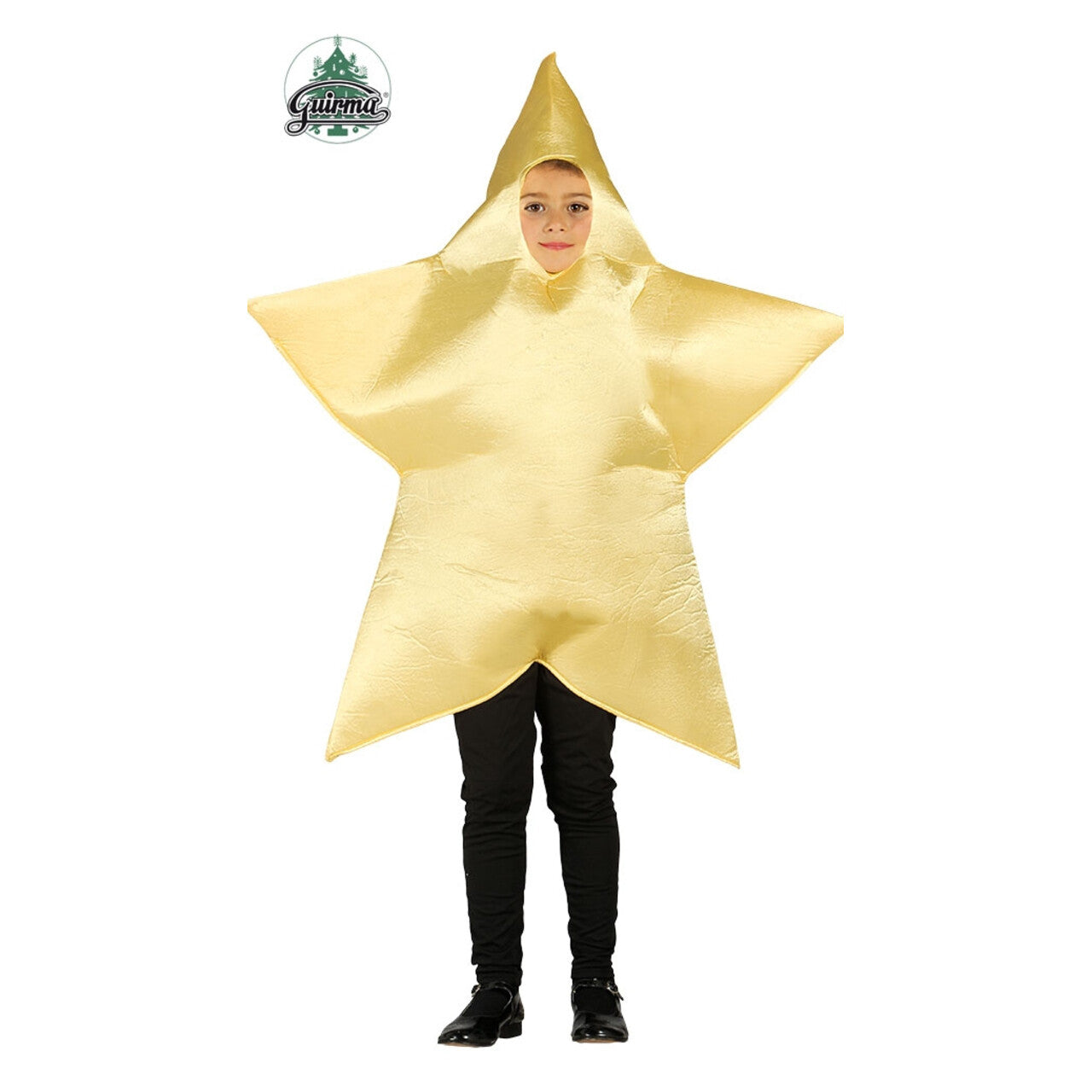 Op deze afbeelding zie je een Kostuums, van het merk Guirma. Gouden Kerst Ster Kind Kostuum