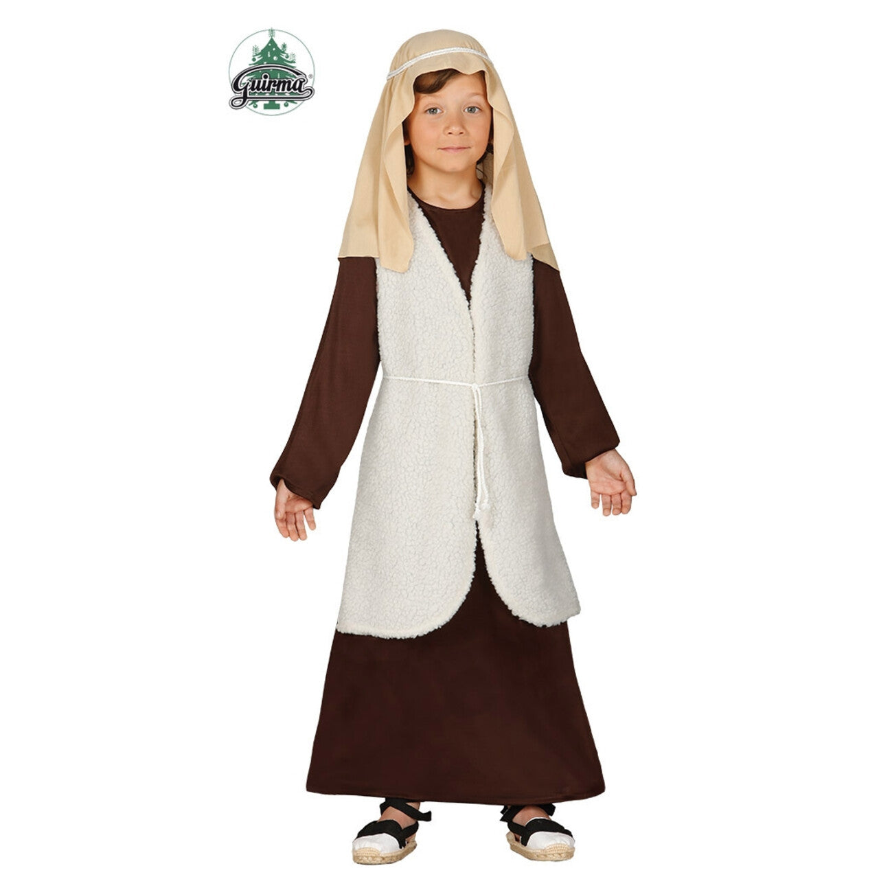 Op deze afbeelding zie je een Kostuums, van het merk Guirma. Kerststal Schapenhoeder Jongen Kostuum