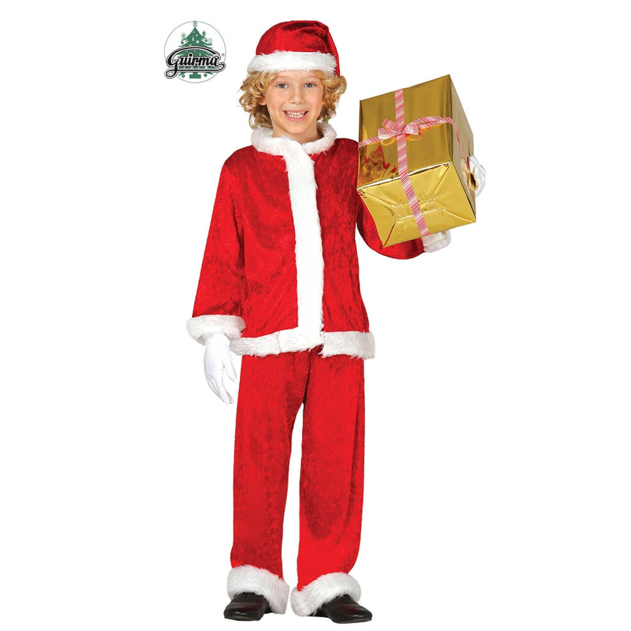 Op deze afbeelding zie je een Kostuums, van het merk Guirma. Luxe Kinder Kerstman Kind Kostuum