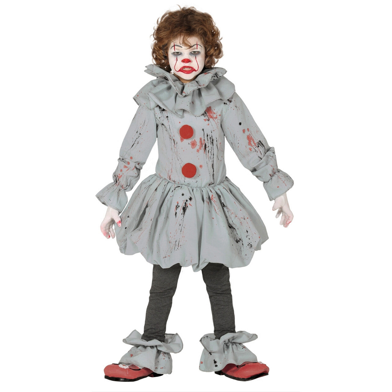 Op deze afbeelding zie je een Kostuums, van het merk Guirca. Niet Leuke Bloederige Clown Kind Kostuum