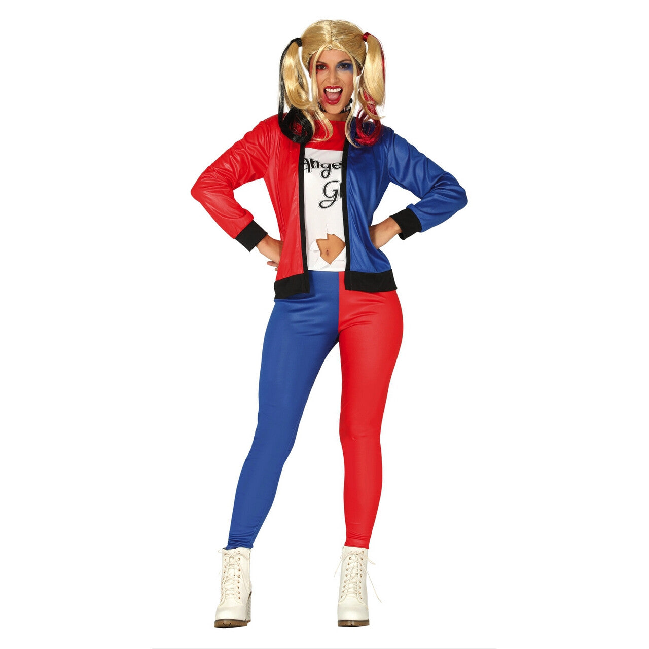 Op deze afbeelding zie je een Kostuums, van het merk Guirca. Dangerous Girl Rocker Dame Vrouw Kostuum