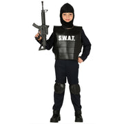 Op deze afbeelding zie je een Kostuums, van het merk Guirca. S.w.a.t. Agent Anti Terroristen Brigade Jongen Kostuum