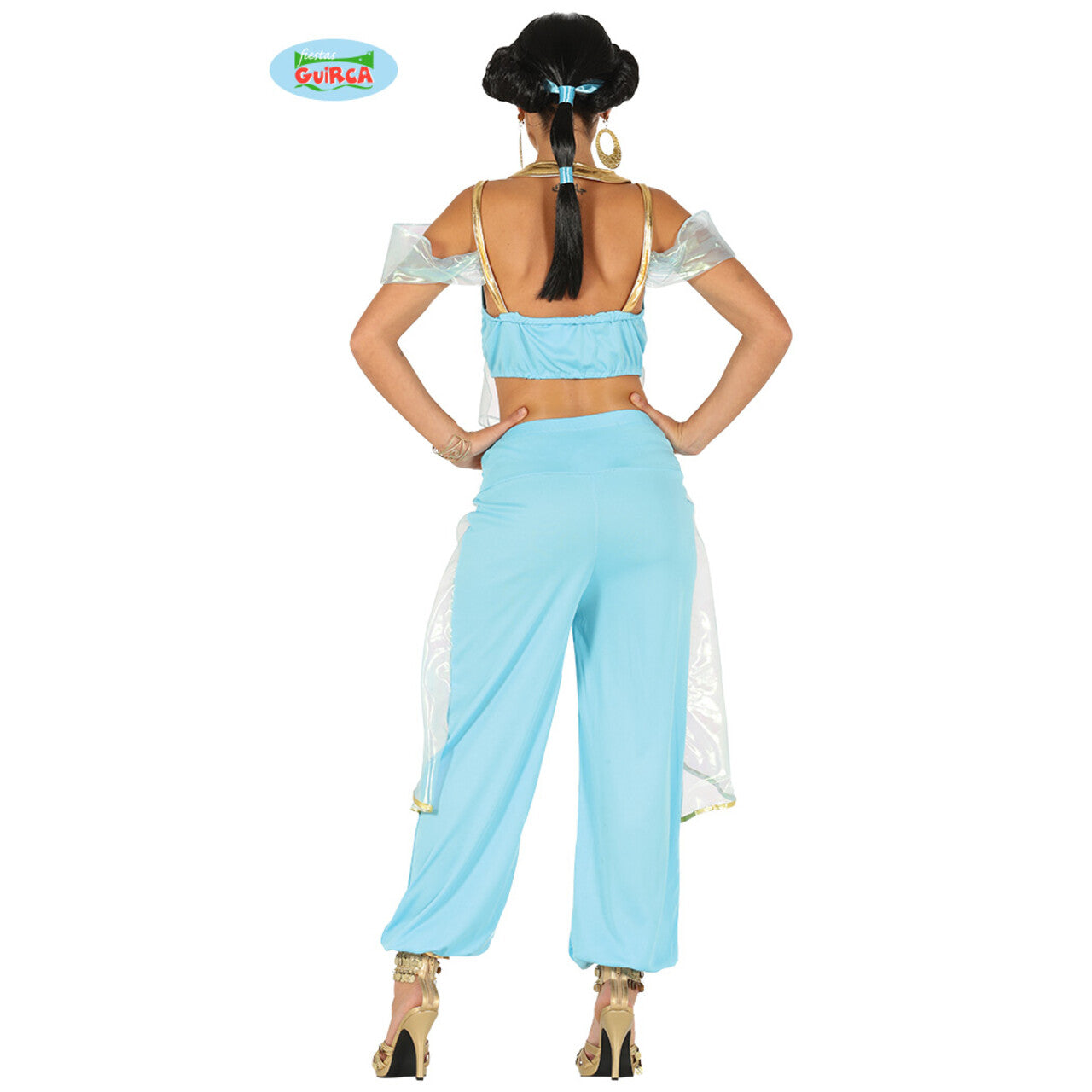 Op deze afbeelding zie je een Kostuums, van het merk Guirca. Blauw Snoepje Van De Harem Yasmine Vrouw Kostuum