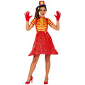 Confetti Regen Circus Clown Vrouw Kostuum