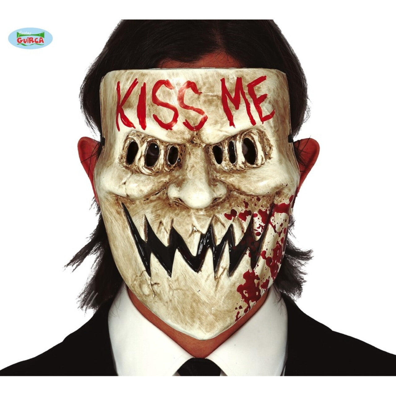 Op deze afbeelding zie je een Accessoires, van het merk Guirca. Afgrijselijk Masker Kiss Me Moordenaar