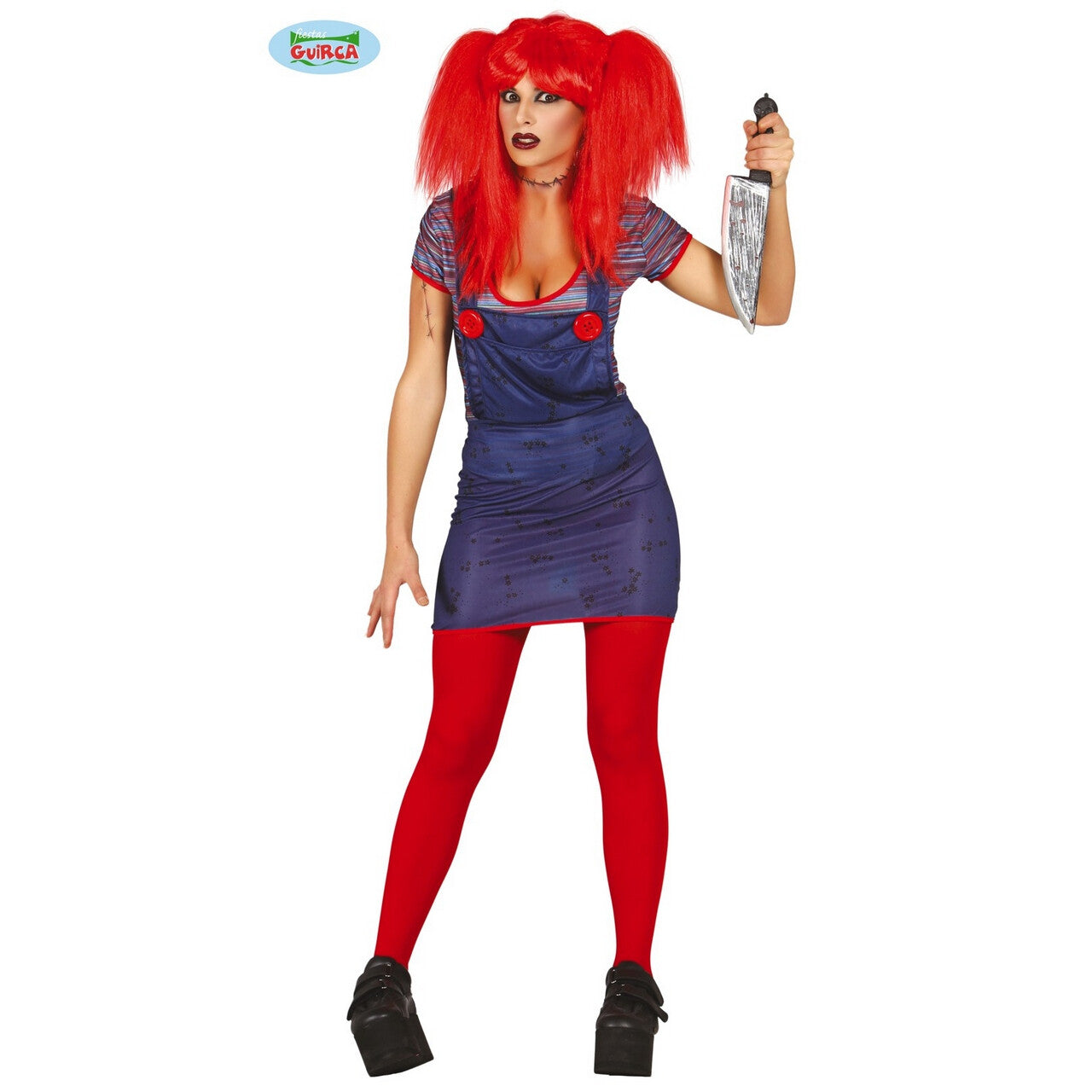 Op deze afbeelding zie je een Kostuums, van het merk Guirca. Vrouwelijke Chucky Killer Doll Vodden Pop Kostuum
