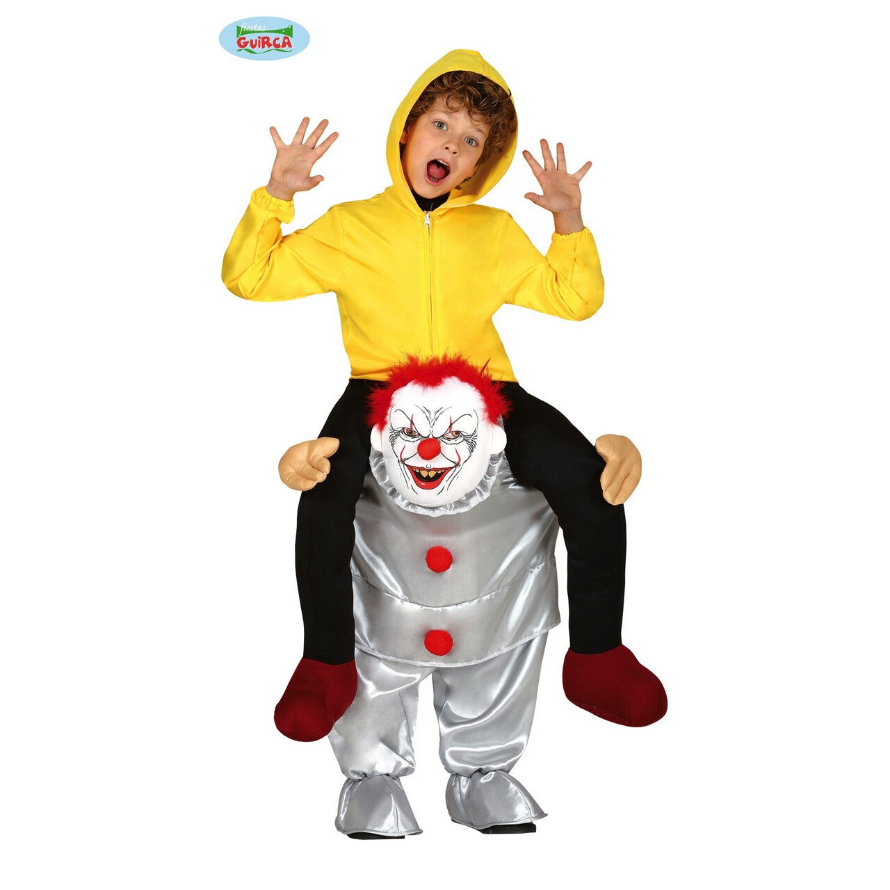 Op deze afbeelding zie je een Kostuums, van het merk Guirca. Ontvoerd Door Een Horror Clown Kind Kind Kostuum