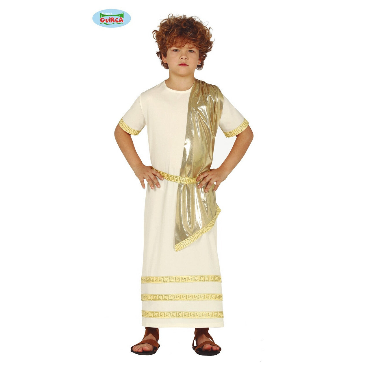 Op deze afbeelding zie je een Kostuums, van het merk Guirca. Romeinse God Sol Jongen Kostuum