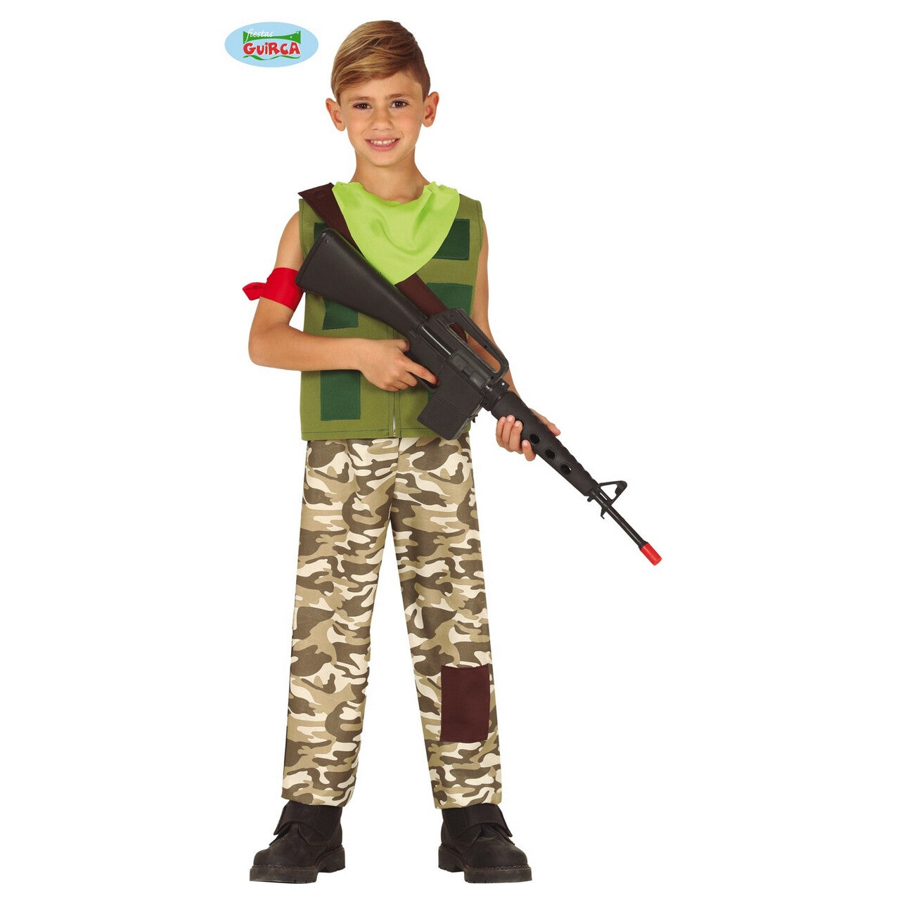 Op deze afbeelding zie je een Kostuums, van het merk Guirca. Onkwetsbare Gamer Huurling Soldaat Meisje Kostuum