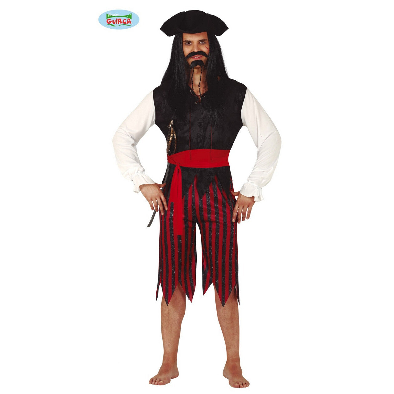 Op deze afbeelding zie je een Kostuums, van het merk Guirca. Zeeslag Piraat Kaperskapitein Man Kostuum