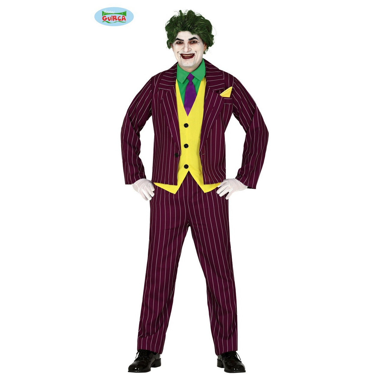 Op deze afbeelding zie je een Kostuums, van het merk Guirca. Grootste Schurk Van Gotham The Joker Man Kostuum