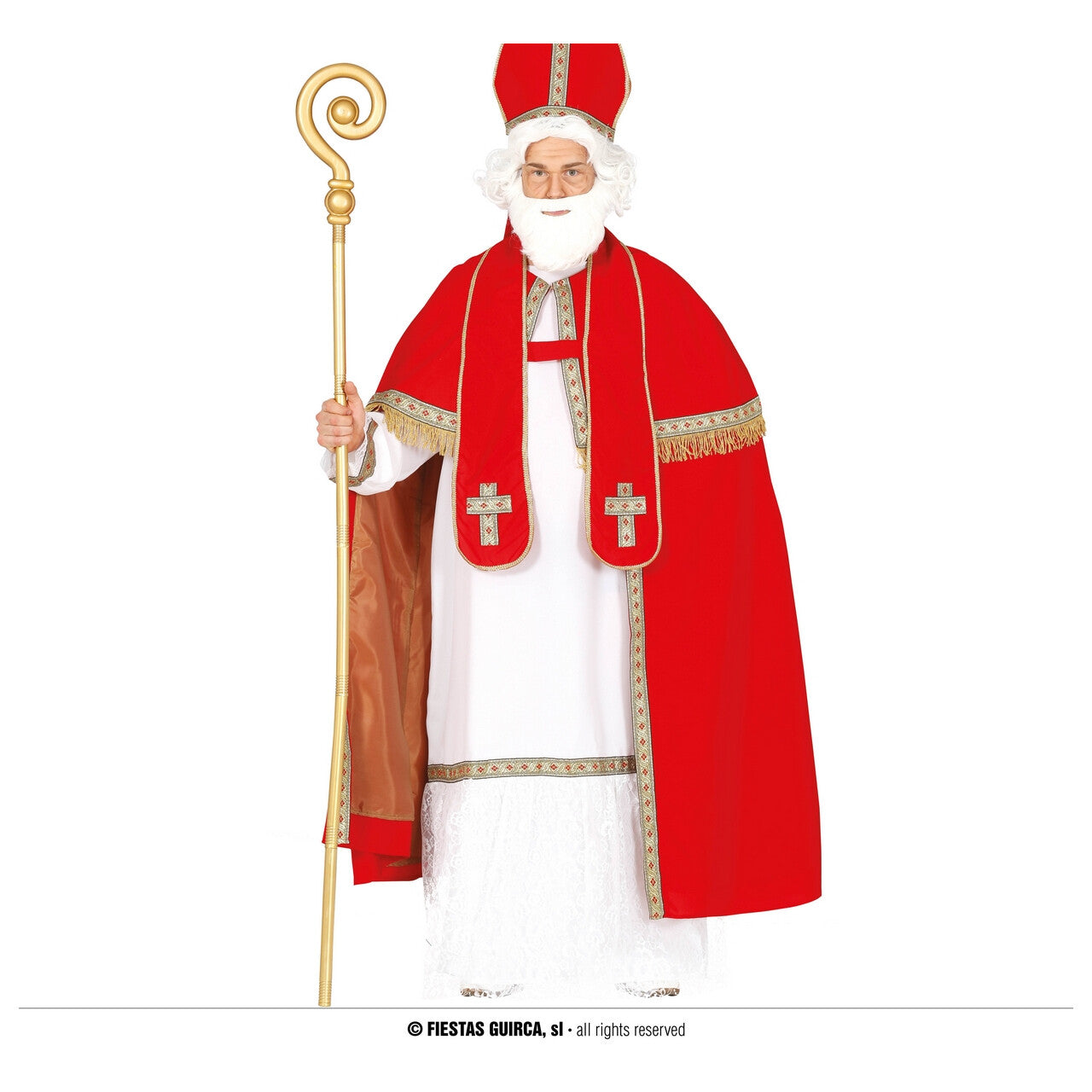 Op deze afbeelding zie je een Accessoires, van het merk Guirca. Uitklapbare Staf Van Sinterklaas 182 Cm