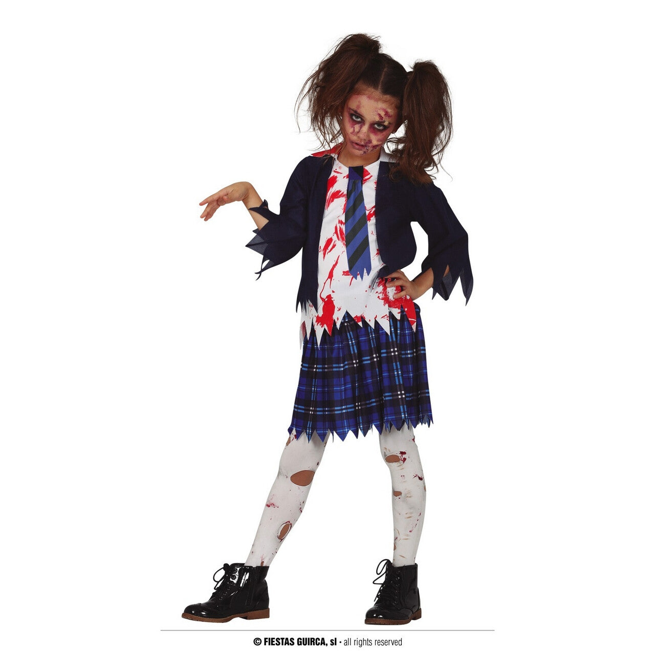 Op deze afbeelding zie je een Kostuums, van het merk Guirca. High School Zombie Student Meisje Kostuum