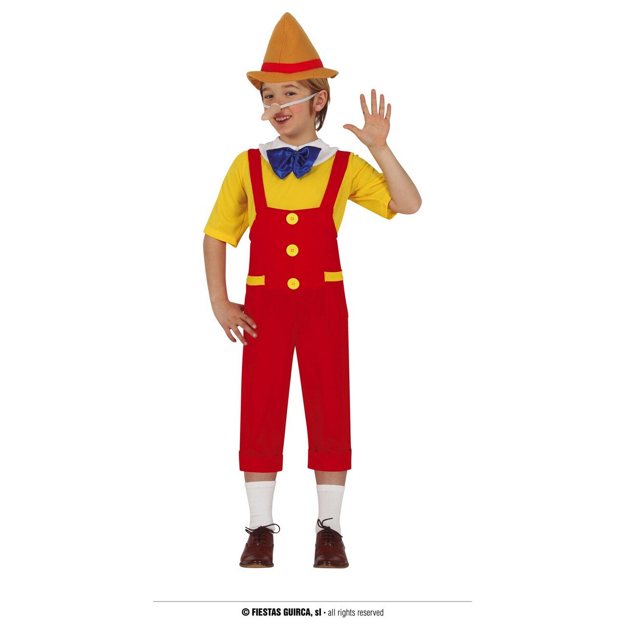 Op deze afbeelding zie je een Kostuums, van het merk Guirca. Pop Aan Touwtjes Pinokkio Jongen Kostuum