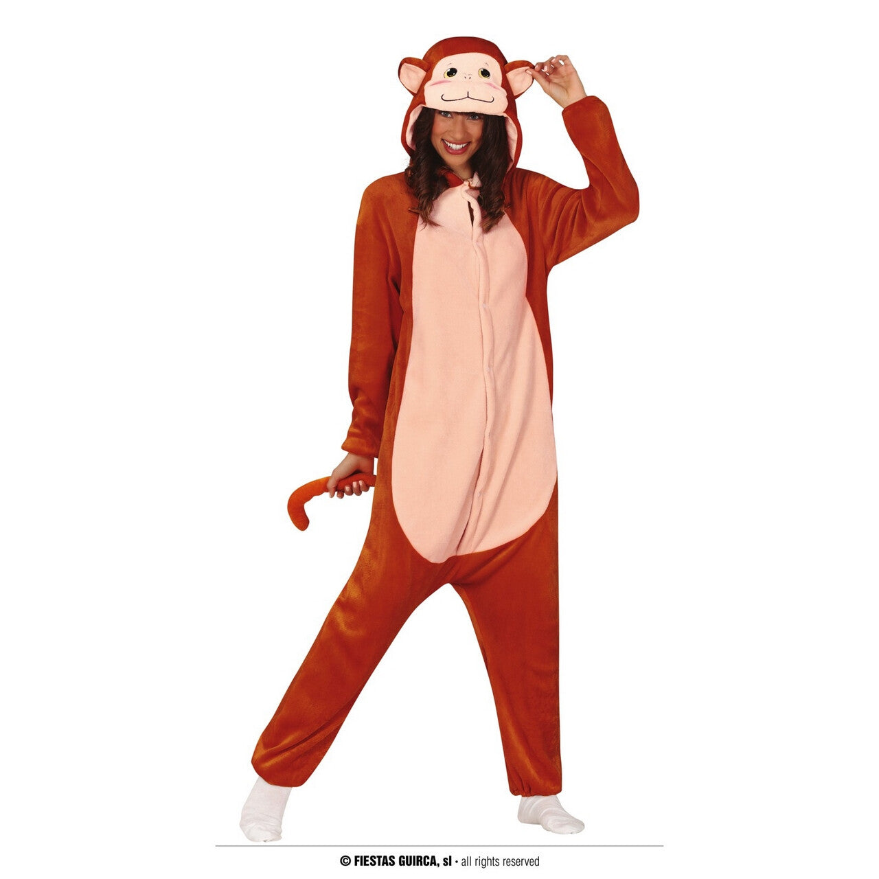 Op deze afbeelding zie je een Kostuums, van het merk Guirca. Jolige Aap Onesie Kostuum