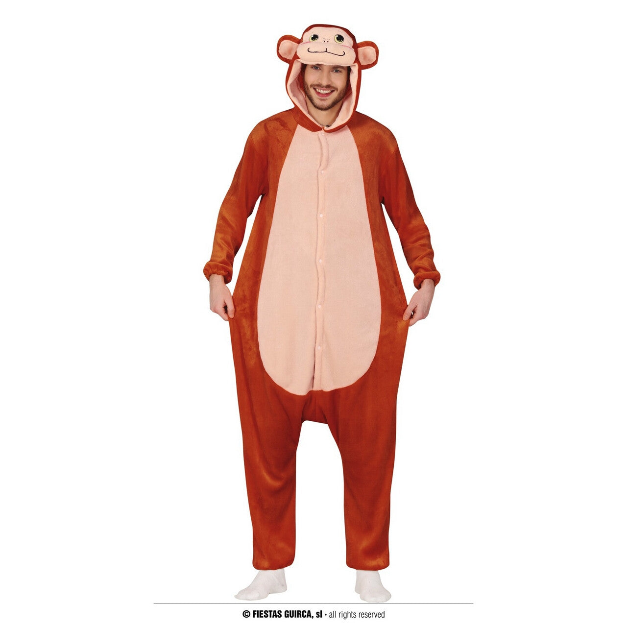 Op deze afbeelding zie je een Kostuums, van het merk Guirca. Jolige Aap Onesie Kostuum