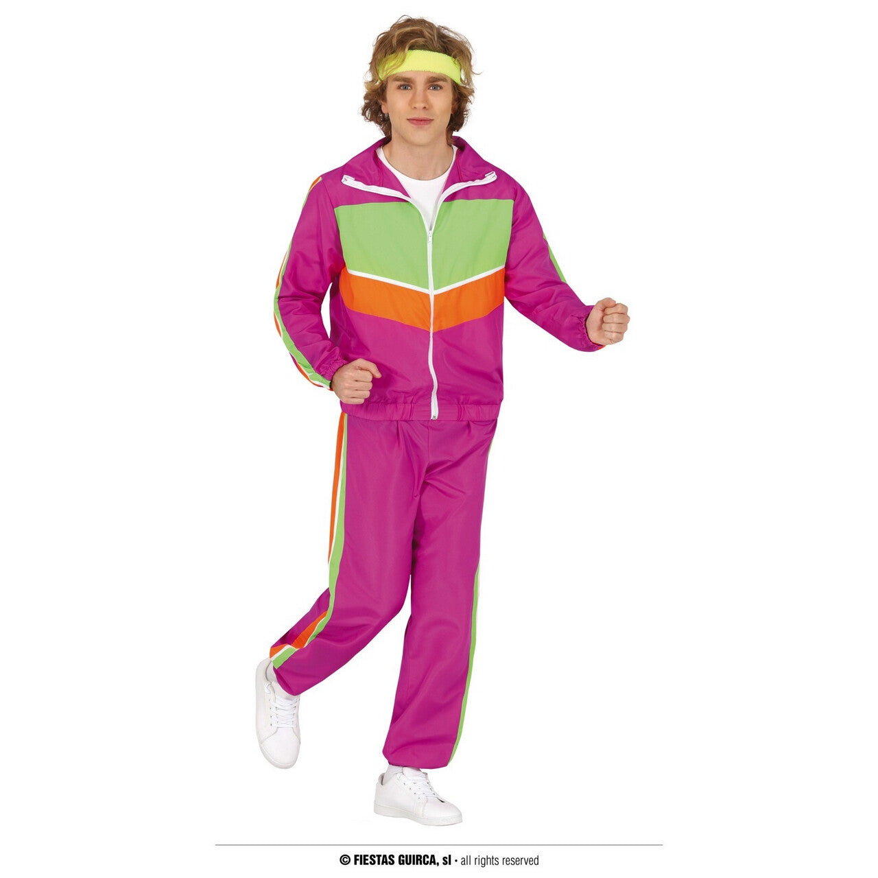 Op deze afbeelding zie je een Kostuums, van het merk Guirca. Roze Sportief Trainingspak Willem Man Kostuum