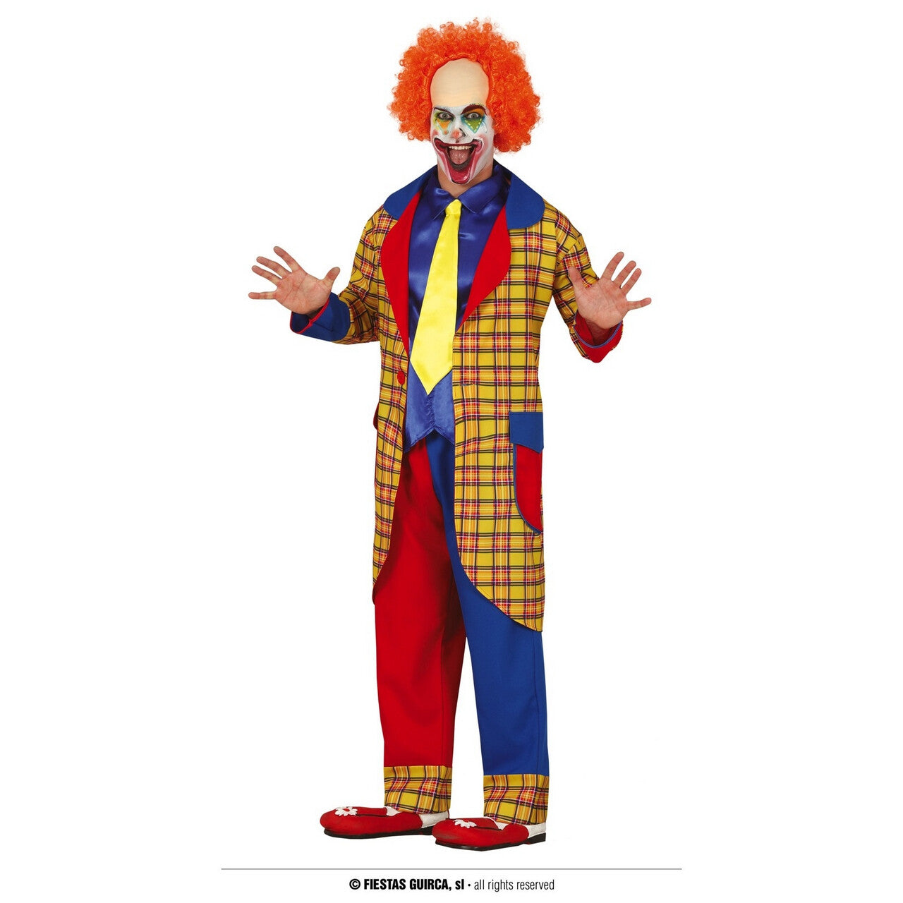 Op deze afbeelding zie je een Kostuums, van het merk Guirca. Krankzinnig Leuke Grappenmaker Clown Man Kostuum