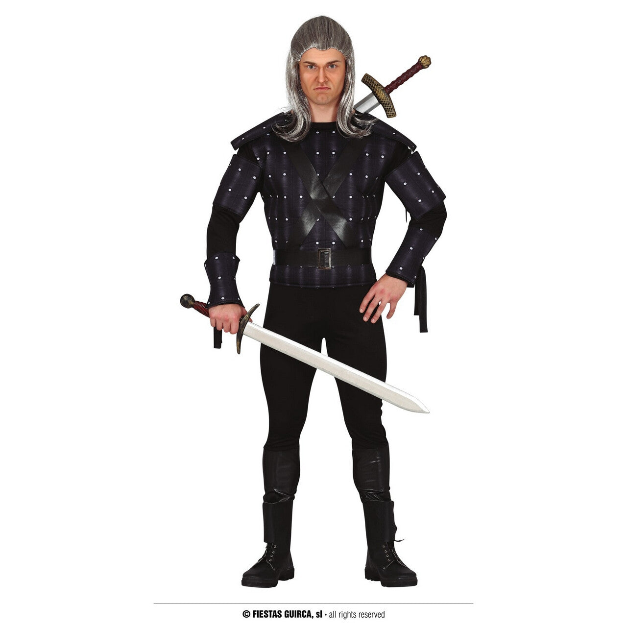 Op deze afbeelding zie je een Kostuums, van het merk Guirca. Monsterjager Heks Geralt Van Rivia Man Kostuum