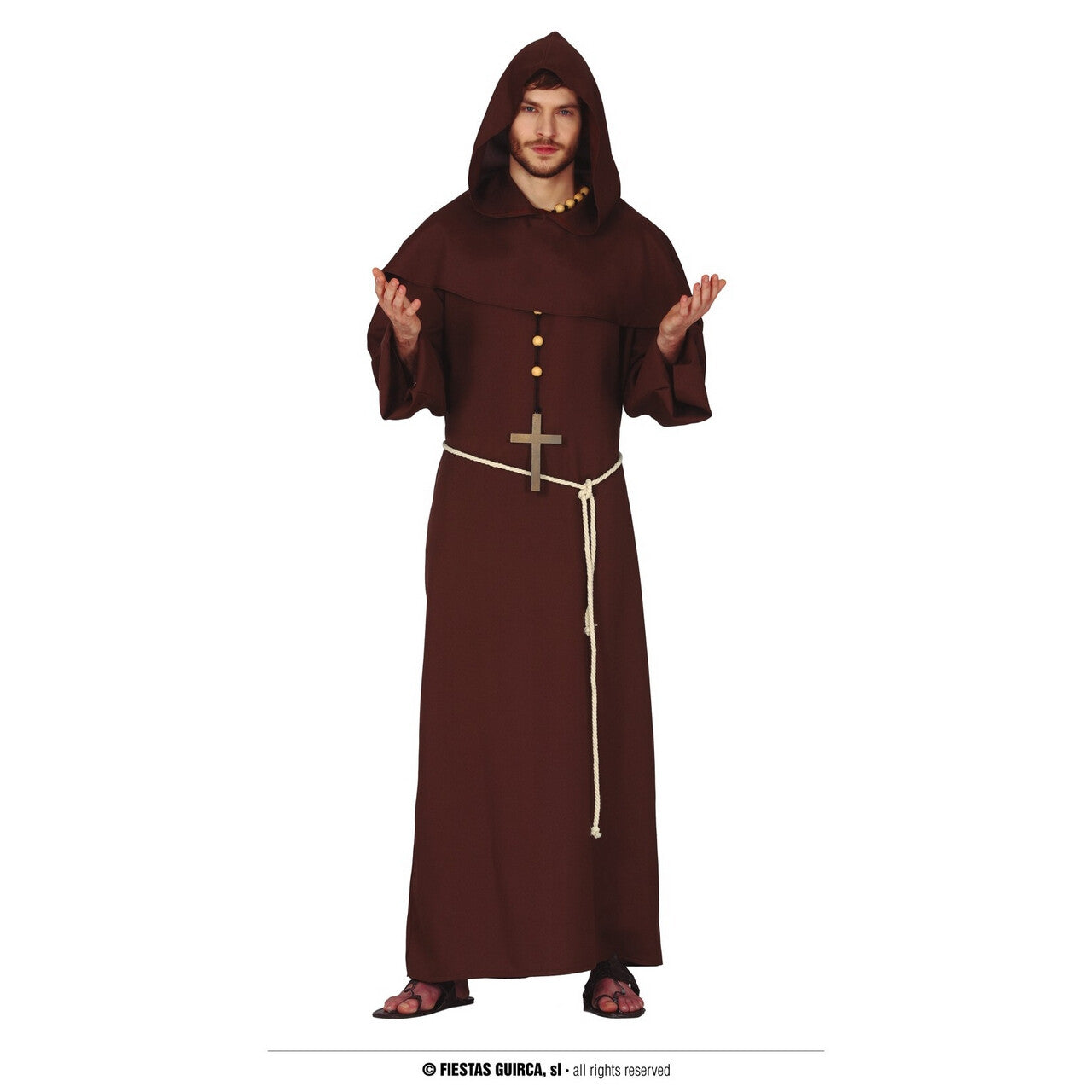Op deze afbeelding zie je een Kostuums, van het merk Guirca. Monnik Zonder Zonden Bruin Man Kostuum