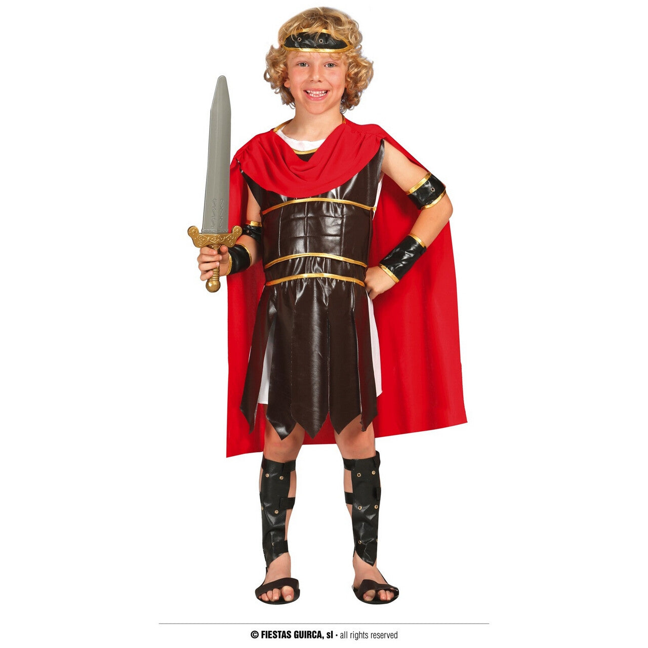 Op deze afbeelding zie je een Kostuums, van het merk Guirca. Dappere Winnaar Van De Gladiator Spelen Jongen Kostuum